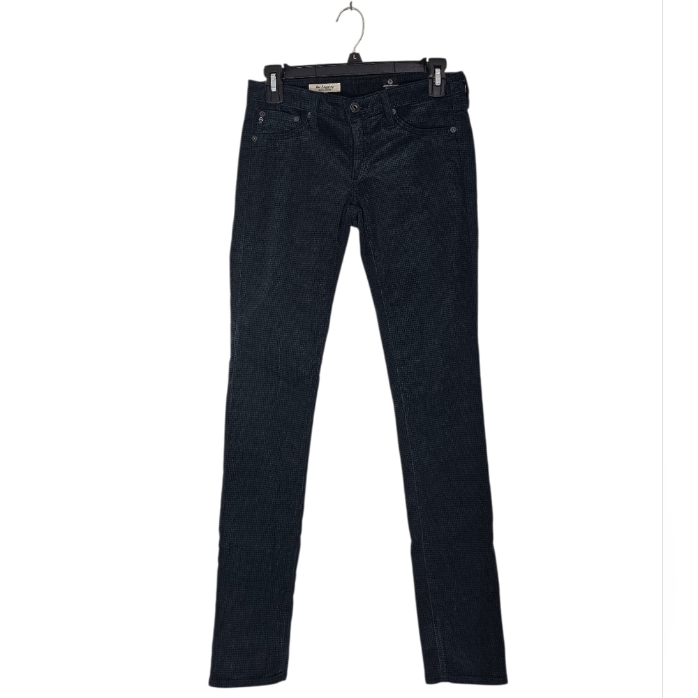 Adriano Goldschmied Low Rise Super Skinny Forest‎ Green Check Corduory Pant 26